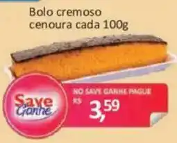 Supermercados Savegnago Bolo cremoso cenoura oferta