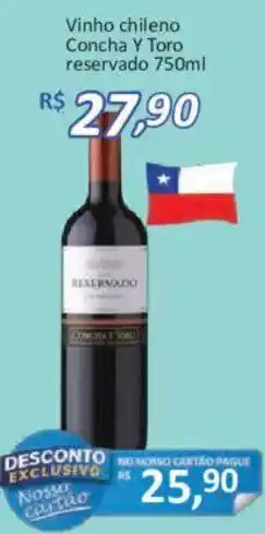 Supermercados Savegnago Vinho chileno Concha Y Toro reservado oferta