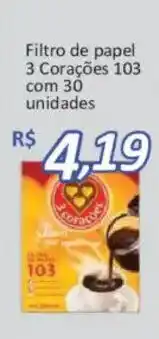 Supermercados Savegnago Filtro de papel 3 Corações 103 oferta