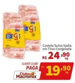 Macromix Atacado Costela Suína Sadia em Tiras Congelada oferta
