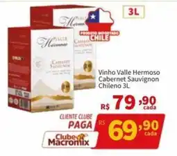 Macromix Atacado Vinho valle hermoso cabernet sauvignon chileno oferta