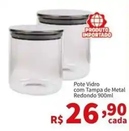 Macromix Atacado Pote Vidro com Tampa de Metal Redondo oferta