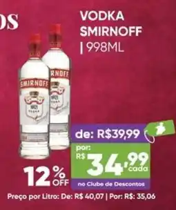 Pais e Filhos Supermercados Vodka smirnoff oferta