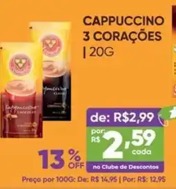 Pais e Filhos Supermercados Cappuccino 3 corações oferta