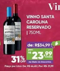 Pais e Filhos Supermercados vinho santa carolina reservado oferta