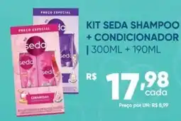Pais e Filhos Supermercados kit seda shampoo + condicionador oferta