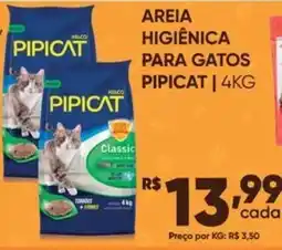 Pais e Filhos Supermercados Areia higiênica para gatos pipicat oferta