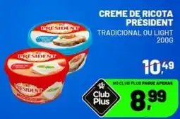 Supermercado Cubatao Creme de ricota president tradicional ou light oferta