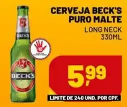 Supermercado Cubatao Cerveja beck's puro malte long neck oferta