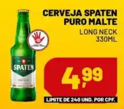 Supermercado Cubatao Cerveja spaten puro malte long neck oferta