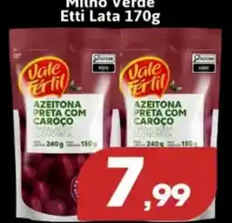 Supermercados Fluminense azeitona preta com caroço oferta