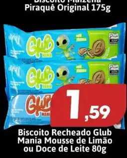 Supermercados Fluminense Biscoito recheado glub mania mousse de limão ou doce de leite oferta