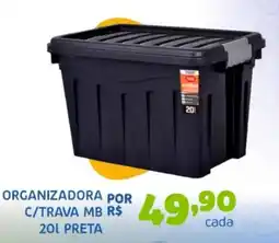 Trimais Supermercado organizadora por c/trava mb 20l preta oferta