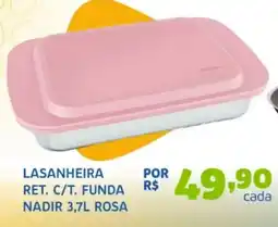 Trimais Supermercado Lasanheira ret. c/t. funda nadir 3,7l rosa oferta