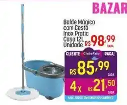 Muffato Balde Mágico com Cesto Inox Pratic Casa 12L oferta