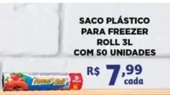 Saco plástico para freezer roll 3l