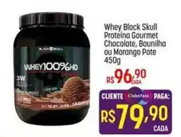 Muffato Whey black skull proteina gourmet chocolate ou morango pote oferta