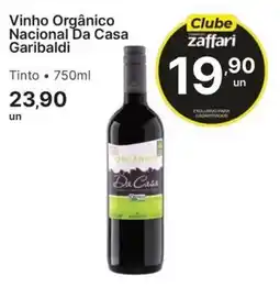 Comercial Zaffari Vinho Orgânico Nacional Da Casa Garibaldi oferta