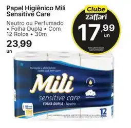 Comercial Zaffari Papel Higiênico Mili Sensitive Care oferta
