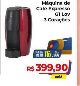 Hiper Moreira Máquina De Café Expresso G1 Lov 3 Corações oferta