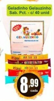Geladinho Gelauzinho sab pct c/40 unid