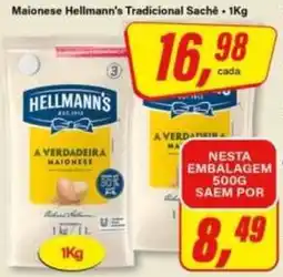 Rede Supermarket Maionese hellmann's tradicional sachê oferta