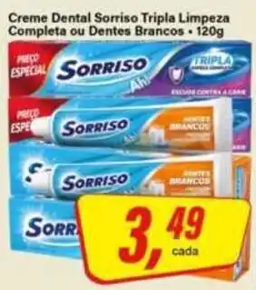 Rede Supermarket Creme Dental Sorriso Tripla Limpeza Completa ou Dentes Brancos oferta