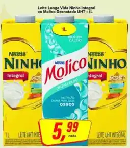 Rede Supermarket Leite longa vida ninho integral ou molico desnatado uht oferta