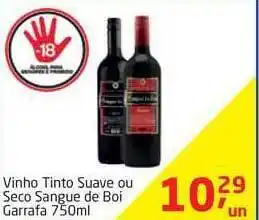 Tenda Atacado Vinho Tinto Suave Ou Seco Sangue De Boi Garrafa 750ml oferta
