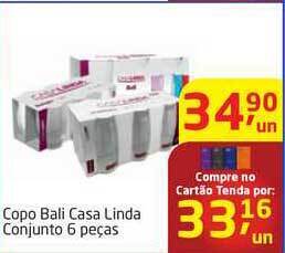 Copo Bali Casa Linda Conjunto 6 Peças