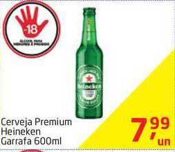 Tenda Atacado Cerveja Premium Heineken Garrafa 600ml oferta