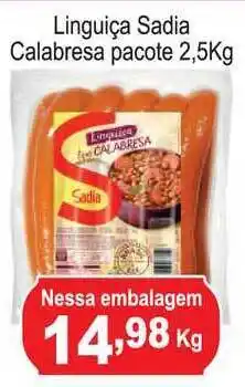 Linguiça Sadia Calabresa Pacote 2.5kg