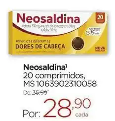 Drogarias Carrefour Neosaldina - 20 comp primos oferta