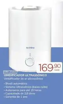 Drogarias Carrefour Techline - umidificador ultrassónico oferta