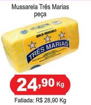 Calvo Atacadista Mussarela Três Marias Peça 1kg oferta