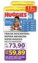 Assaí Atacadista Huggies - fralda descartável rapida absorção hiper oferta