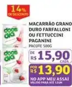 Assaí Atacadista Paganini - macarrão grano duro farfalloni ou fettuccini oferta