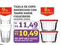 Assaí Atacadista Figueiredo - tigela de copo americano com tampa nadir oferta