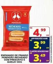 Roldão Perdigão - empanado de frango recheado com presunto e queijo 100g oferta