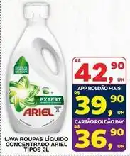 Roldão Ariel - lava roupas líquido concentrado oferta