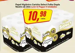 Rede Supermarket Papel Higiênico Carinho Select Folha Dupla Neutro de 20m oferta