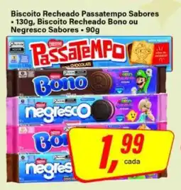 Rede Supermarket Biscoito Recheado Passatempo Sabores, Biscoito Recheado Bono ou Negresco Sabores oferta