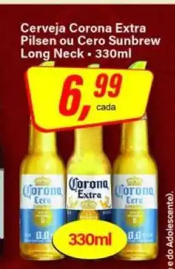 Rede Supermarket Cerveja Corona Extra Pilsen ou Cero Sunbrew Long Neck - 330ml oferta