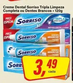 Rede Supermarket Creme Dental Sorriso Tripla Limpeza Completa ou Dentes Brancos oferta