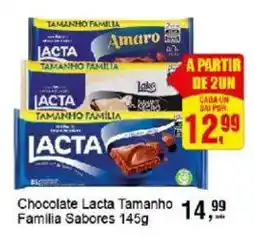 Negreiros Chocolate lacta tamanho familia sabores oferta
