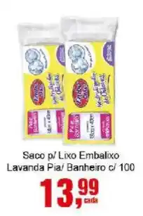 Negreiros Saco p/ Lixo Embalixo Lavanda Pia/ Banheiro oferta