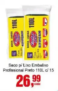 Negreiros Saco p/ Lixo Embalixo Profissional Preto oferta