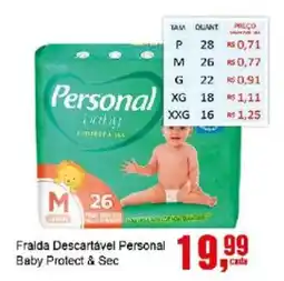 Negreiros Fralda Descartável Personal Baby Protect & Sec oferta