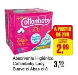Negreiros Absorvente Higiênico Cottonbaby Lady Suave c/ Abas c/ 8 oferta