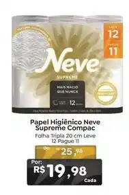 Novo Atacarejo Neve - papel higiênico supreme compac oferta